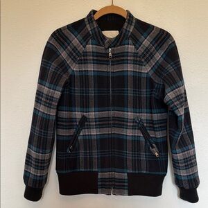 Rebecca Taylor Plaid Bomber Jacket Size S
